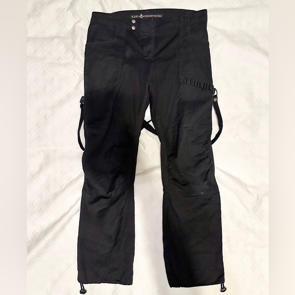 Vintage Lip Service Black Bondage Cargo Pants sz 32